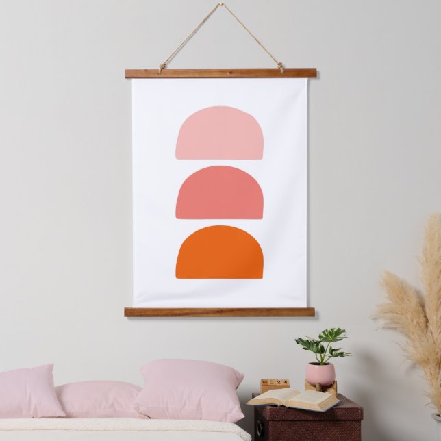 Tapisserie Suspendue Arcs Corail rose Orange (Chambre à coucher)