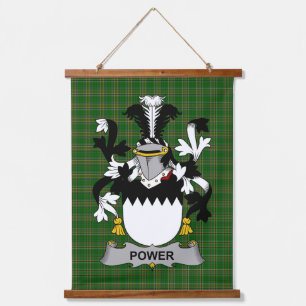 Tapisserie Suspendue Armoiries de la famille Power d'Irlande Blason de