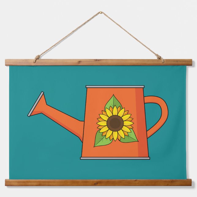 Tapisserie Suspendue Arrosage orange avec tournesol (Devant)