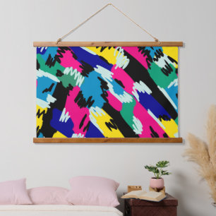 Tapisserie Suspendue Art Abstrait en gras dans les couleurs primaires