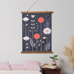 Tapisserie Suspendue Art abstrait floral brillant