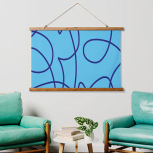 Tapisserie Suspendue Art contemporain en bleu