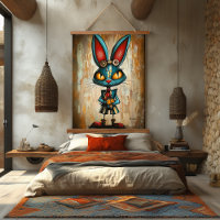 Art de personnage de lapin abstrait excentrique