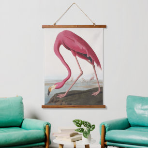Tapisserie Suspendue Art vintage d'Audubon sur le flamant rose américai