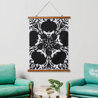 Tapisserie Suspendue Artiste homme en noir et blanc