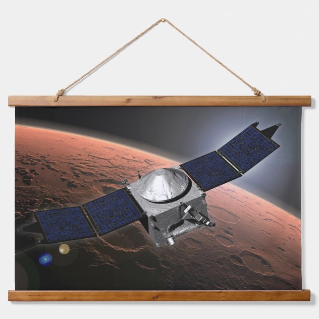 Tapisserie Suspendue Atmosphère Mars Et Mission D'Évolution Volatile. (Devant)