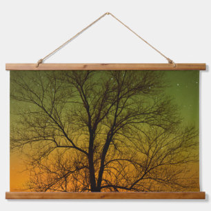 Tapisserie Suspendue Aurora Borealis & Cottonwood Tree