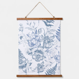 Tapisserie Suspendue Automne Respiration Luxe Fleur Bleue Motif sans co
