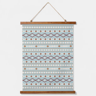 Tapisserie Suspendue Aztec Formes Motif Rusts Crème Turquoise-Bleu