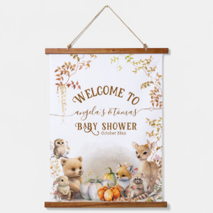 Tapisserie Suspendue Baby shower Citrouille de Fall Woodland Little
