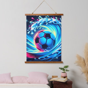 Tapisserie Suspendue Balle de football de surf futuriste océanique