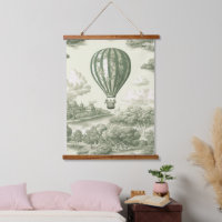 Ballon à Air Chaud Toile de Campagne Verte