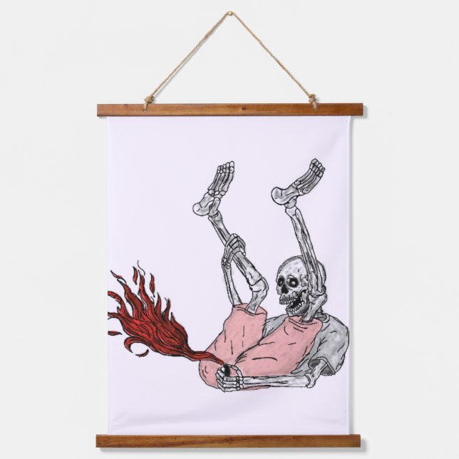 Tapisserie Suspendue Bannière Fire Skeleton (Recto)