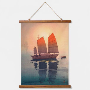 Tapisserie Suspendue Bateaux à voiles matin, Hiroshi Yoshida