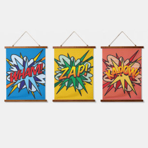 Tapisserie Suspendue BD WHAM ZAP KAPOW Moderne