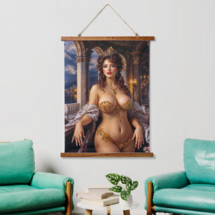Tapisserie Suspendue Beauté Opulente Élégance Royale Portrait par Xzend