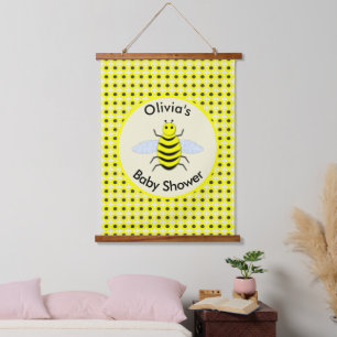 Tapisserie Suspendue Bébé jaune mignon abeille Baby shower neutre