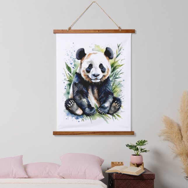 Tapisserie Suspendue Belle aquarelle Panda Bear (Chambre à coucher)