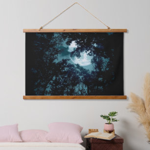 Tapisserie Suspendue Belle Lune qui coule avec les arbres