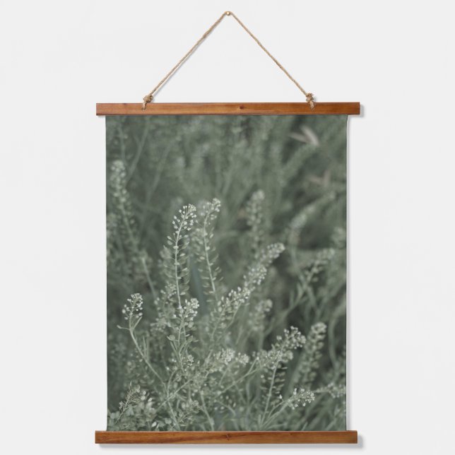 Tapisserie Suspendue Belle Sage Vert Sauvage Nature Botanique Scroll (Recto)