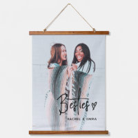 Besties modernes Photo Heart Script Best Friends