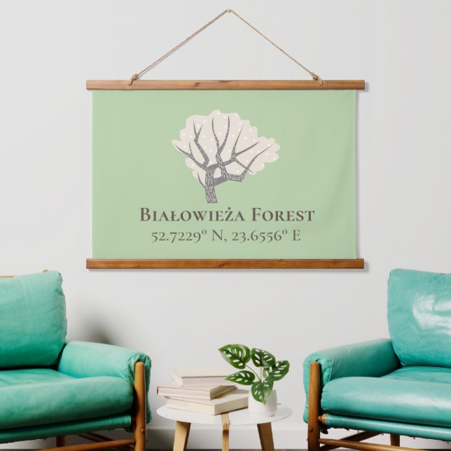 Tapisserie Suspendue Białowieża Forêt Latitude & Longitude (Salon)