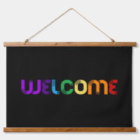 Bienvenue drapeau arc-en-ciel LGBT