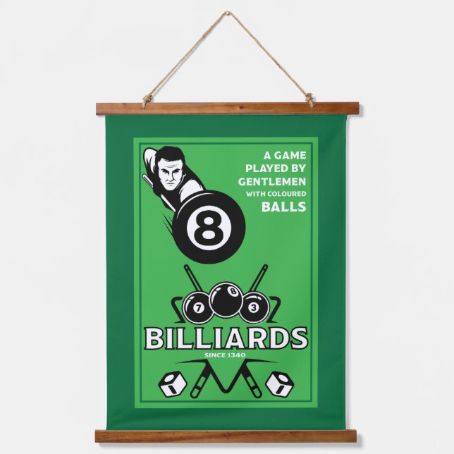 Tapisserie Suspendue Billards de poche vintages (Recto)