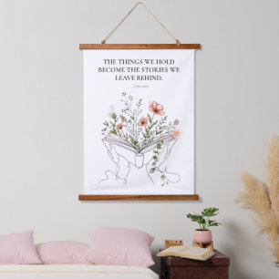 Tapisserie Suspendue Blooms Book Botanical Line Art