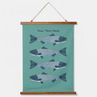Blue Folk Art Trout/Saumon