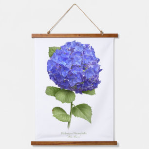 Tapisserie Suspendue Blue Hydrangea "Blue Heaven" Art botanique floral