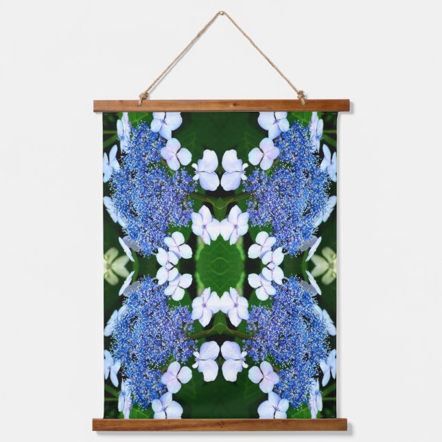 Tapisserie Suspendue Blue Lacecap Hydrangea Flower Abstract (Recto)