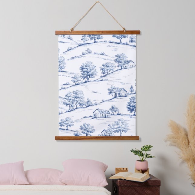 Tapisserie Suspendue Blue Toile Countryside Scene (7) (Chambre à coucher)