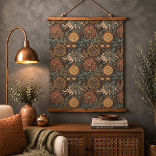 Tapisserie Suspendue Boho foncé Terracotta Sage