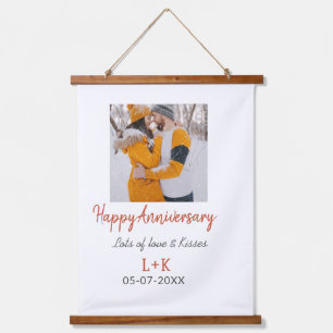 Tapisserie Suspendue Boho moderne heureux anniversaire ajouter nom date