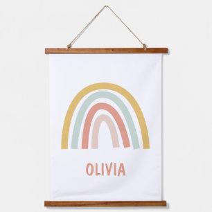 Tapisserie Suspendue Boho Pastel Rainbow Personnalisé