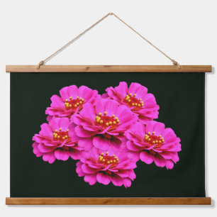 Tapisserie Suspendue Bouquet de fleurs de Zinnia rose 