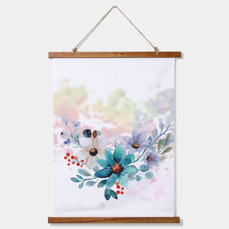 Tapisserie Suspendue Bouquet Floral Aquarelle, Design Fleurs D'Été,