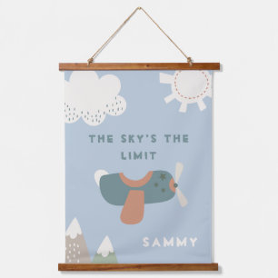 Tapisserie Suspendue Boys Avion Sky's the Limit Personnalisé
