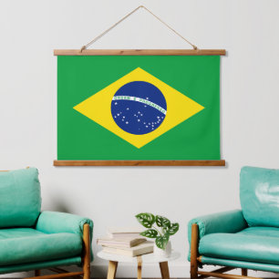 Tapisserie Suspendue Brésil Drapeau National Décor Patriotique Brésilie