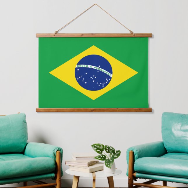 Tapisserie Suspendue Brésil Drapeau National Décor Patriotique Brésilie (Salon)