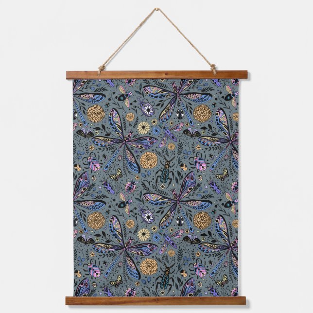Tapisserie Suspendue Bugs de Doodle sur le gris de latte (Recto)