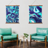 Bulles bleues Art numérique fluide accrochant la t