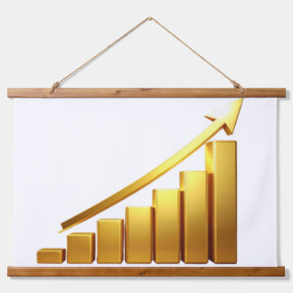 Tapisserie Suspendue Business Growth Concept with Golden Upward Chart