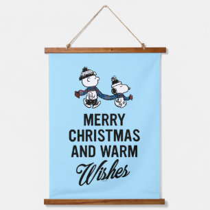 Tapisserie Suspendue cacahuètes   Joyeux Noël Snoopy & Charlie Brown