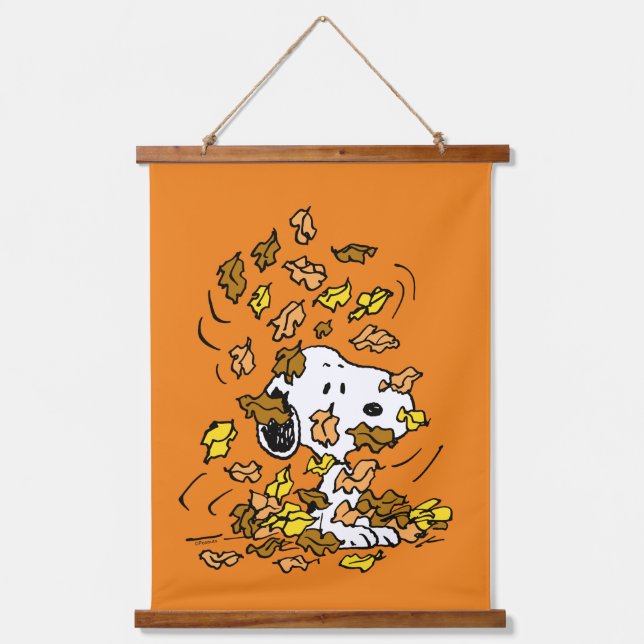 Tapisserie Suspendue cacahuètes | Snoopy Pile de Feuilles (Recto)