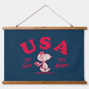 Tapisserie Suspendue cacahuètes   Snoopy USA Land of the Free