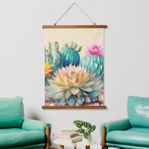 Tapisserie Suspendue Cactus Et Succulents
