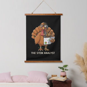 Tapisserie Suspendue Cadeau drôle de Thanksgiving Robot Dindon Analyste
