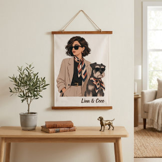 Tapisserie Suspendue "Cadeau personnalisé pour maman de chien" "Proprié